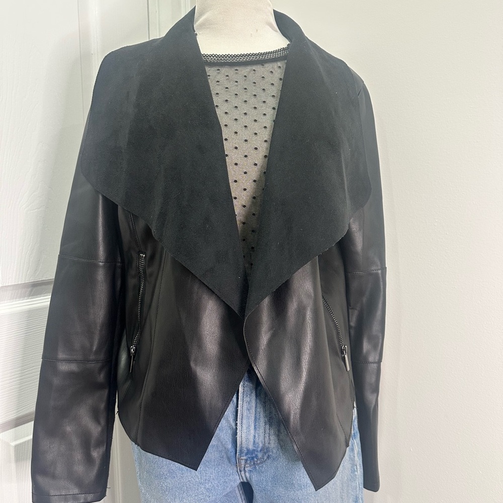 Black Faux Leather Women's Jacket